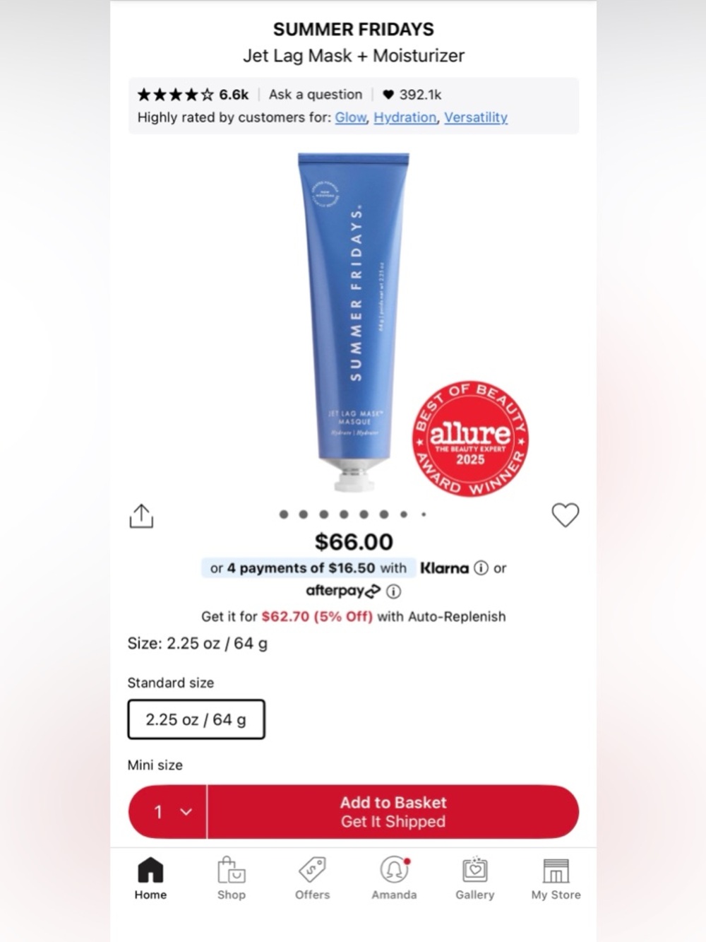 Summer Fridays Jet Lag Mask